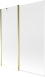 MEXEN - Flip vanová zástěna 1-křídlo 140x150 cm, dekor, zlato (894-140-101-50-30)