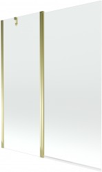 MEXEN - Flip vanová zástěna 1-křídlo 140x150 cm, transparent, zlato (894-140-101-50-00)