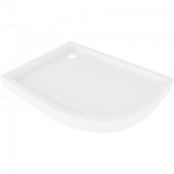 MEXEN - Flow+ Sprchová vanička čtvrtkruh asymetrická levá 100 x 80, bílá lesk (46Q108010LH)