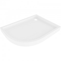 MEXEN - Flow+ Sprchová vanička čtvrtkruh asymetrická pravá 100 x 80, bílá lesk (46Q108010RH)
