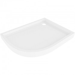 MEXEN - Flow+ Sprchová vanička čtvrtkruh asymetrická pravá 100 x 90, bílá lesk (46Q109010RH)
