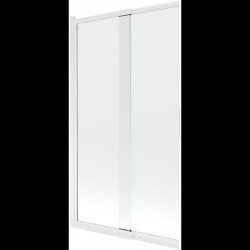 MEXEN - Fox vanová zástěna 2-křídlová posuvná 100 x 150, transparent, bílá (891-100-002-20-00)