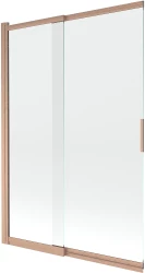 MEXEN - Fox vanová zástěna 2-křídlová posuvná 120 x 150, transparent, měď kartáčovaná (891-120-002-65-00)
