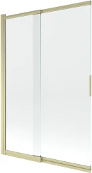 MEXEN - Fox vanová zástěna 2-křídlová posuvná 120 x 150, transparent, zlatá kartáčovaná (891-120-002-55-00)