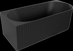 MEXEN - Gia volně stojící rohová vana reliéf levá 150 x 75, černá mat bez krytky přepadu a zátky (52701507571L-SS)