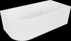 MEXEN - Gia volně stojící rohová vana reliéf pravá 150 x 75, bílá lesk bez krytky přepadu a zátky (52701507500P-SS)