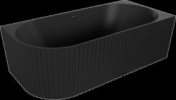 MEXEN - Gia volně stojící rohová vana reliéf pravá 170 x 80, černá mat bez krytky přepadu a zátky (52701708071P-SS)