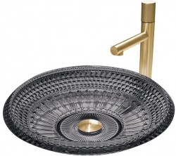 MEXEN - Heba skleněné umyvadlo na desku 45x45, černá  (24064570)