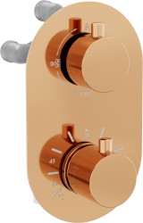MEXEN - Kai termostatiská baterie sprcha/vana 3 výstupy, růžovo zlatá (77602-60)