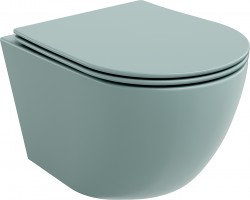 MEXEN - Lena Závěsná WC mísa Rimless včetně sedátka s slow, Duroplast, světle zelená mat (30224048)
