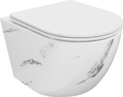 MEXEN - Lena Závěsná WC mísa včetně sedátka s slow-slim, Duroplastu, bílý kámen (30224092)