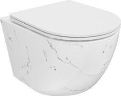 MEXEN - Lena Závěsná WC mísa včetně sedátka s slow-slim, Duroplastu, bílý kámen (30224093)