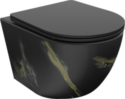 MEXEN - Lena Závěsná WC mísa včetně sedátka s slow-slim, Duroplastu, černý  kámen (30224098)