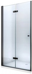 MEXEN - Lima skládací sprchové dveře 110, transparent, černá se stěnovým profilem (856-110-000-70-00)