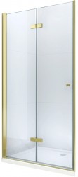 MEXEN - Lima skládací sprchové dveře 70 cm, čiré sklo, zlatý se stěnovým profilem (856-070-000-50-00)