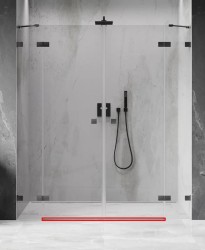 MEXEN - LUNAR prahová lišta rovná 200 cm grafit kartáčovaná (830-03-66)