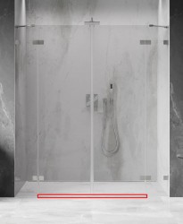 MEXEN - LUNAR prahová lišta rovná 200 cm nikl kartáčovaná (830-03-97)