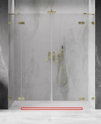 MEXEN - LUNAR prahová lišta rovná 200 cm zlatá kartáčovaná (830-03-55)