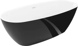 MEXEN - Luvo Slim volně stojící vana 170 x 75, bílá/černá, bez krytky přepadu a zátky (52801707575-SS)