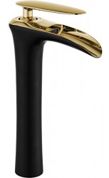 MEXEN - Lyra umyvadlová baterie vysoká, černá/zlatá (745310-75)