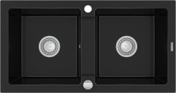 MEXEN - Mario granitový dřez 2-bowl 820x436 mm, černá (6504822000-77)