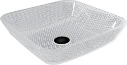 MEXEN - Mika skleněné umyvadlo na desku 40 x 40, transparent (24104000)