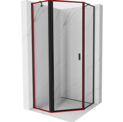 MEXEN - MIST dveřní část pětiboká (d+s) 100x200 cm 6mm černá, okraj, levá (8A8-100-000-70-70-L)