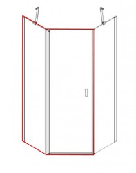 MEXEN - MIST dveřní část pětiboká (d+s) 100x200 cm 6mm zlatá kartáčovaná, čirá (8A8-100-000-55-00)