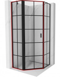 MEXEN - MIST dveřní část pětiboká (d+s) 80x200 cm 6mm černá, dekor, levá (8A8-080-000-70-77-L)