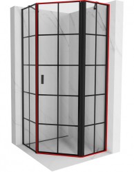 MEXEN - MIST dveřní část pětiboká (d+s) 80x200 cm 6mm černá, dekor, pravá (8A8-080-000-70-77-P)