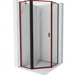 MEXEN - MIST dveřní část pětiboká (d+s) 80x200 cm 6mm černá, okraj, levá (8A8-080-000-70-70-L)