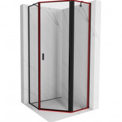 MEXEN - MIST dveřní část pětiboká (d+s) 80x200 cm 6mm černá, okraj, pravá (8A8-080-000-70-70-P)