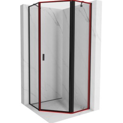 MEXEN - MIST dveřní část pětiboká (d+s) 90x200 cm 6mm černá, okraj, levá (8A8-090-000-70-70-L)