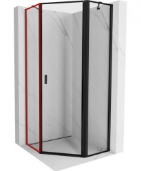 MEXEN - MIST dveřní část pětiboká (s) 100x200 cm 6mm černá, okraj, levá (8A8-000-100-70-70-L)