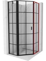 MEXEN - MIST dveřní část pětiboká (s) 80x200 cm 6mm černá, dekor, pravá (8A8-000-080-70-77-P)