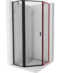 MEXEN - MIST dveřní část pětiboká (s) 80x200 cm 6mm černá, okraj, pravá (8A8-000-080-70-70-P)