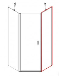 MEXEN - MIST dveřní část pětiboká (s) 90x200 cm 6mm chrom, čirá (8A8-000-090-01-00)