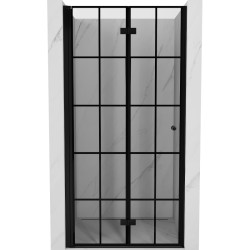 MEXEN - MIST dveřní část zalamovací 100x200 cm 6mm černá, dekor, levé (8A6-100-000-70-77-L)