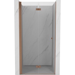 MEXEN - MIST dveřní část zalamovací 120x200 cm 6mm měď kartáčovaná, čirá, levé (8A6-120-000-65-00-L)