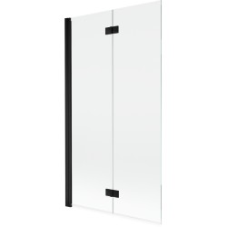 MEXEN - MIST vanová zástěna 100x150 cm 6mm 2-s, černá, čirá, levá (8A9-100-002-70-00-L)