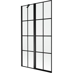 MEXEN - MIST vanová zástěna 100x150 cm 6mm f+s, černá, dekor, levá (8A9-100-011-70-77-L)