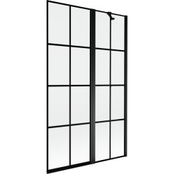 MEXEN - MIST vanová zástěna 110x150 cm 6mm f+s, černá, dekor, pravá (8A9-110-011-70-77-P)