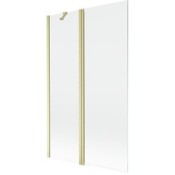 MEXEN - MIST vanová zástěna 110x150 cm 6mm f+s, zlatá kartáčovaná, čirá (8A9-110-011-55-00)