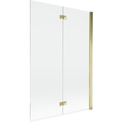 MEXEN - MIST vanová zástěna 120x150 cm 6mm 2-s, zlatá, čirá, pravá (8A9-120-002-50-00-P)