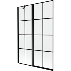 MEXEN - MIST vanová zástěna 120x150 cm 6mm f+s, černá, dekor, levá (8A9-120-011-70-77-L)