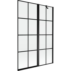 MEXEN - MIST vanová zástěna 120x150 cm 6mm f+s, černá, dekor, pravá (8A9-120-011-70-77-P)