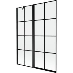 MEXEN - MIST vanová zástěna 130x150 cm 6mm f+s, černá, dekor, levá (8A9-130-011-70-77-L)