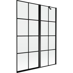 MEXEN - MIST vanová zástěna 130x150 cm 6mm f+s, černá, dekor, pravá (8A9-130-011-70-77-P)