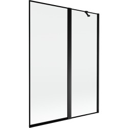 MEXEN - MIST vanová zástěna 130x150 cm 6mm f+s, černá, okraj, pravá (8A9-130-011-70-70-P)