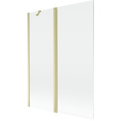 MEXEN - MIST vanová zástěna 130x150 cm 6mm f+s, zlatá kartáčovaná, čirá (8A9-130-011-55-00)